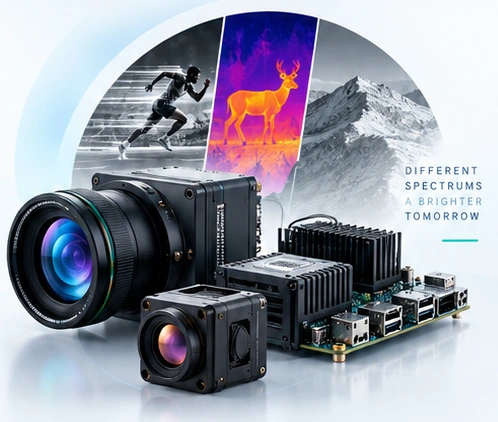 Concept composition of optical cameras, thermal imaging and an embedded AI processing board