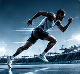 Illustration of a sprinter in a high-speed sports vision application